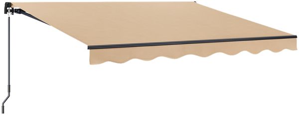 STEELSØN 'Kestria' Gelenkarmmarkise 300x250 cm, beige, wetterfest und blickdicht, Markise mit Aluminium-Kassette und Wandhalterung, Balkonmarkise mit Handkurbel Bild 2