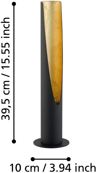 Eglo 97583 LED Tischleuchte BARBOTTO GU10 1X5W Stahl schwarz, gold Ø6cm H:39,5cm Bild 5