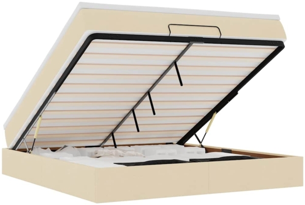 vidaXL Ottoman-Bett mit Matratze Creme 180x200 cm Stoff 3311132