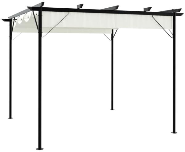 vidaXL Pergola mit Versenkbarem Dach Cremeweiß 3x3 m Stahl 49325