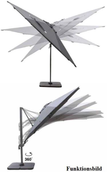 Pure Home & Garden Ampelschirm "Roma", anthrazit Bild 2