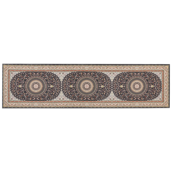 Teppich mehrfarbig 80 x 300 cm orientalisches Muster Kurzflor CIVRIL