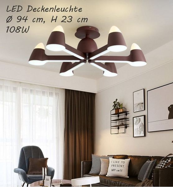 Euroton LED Deckenleuchte LED Deckenleuchte E14 Leuchtmittel inkl Lichtfarbe warmweiß kaltweiß, LED wechselbar, Wechselbar