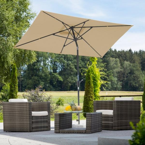 Schneider Schirme Rechteckschirm Tunis, LxB: 270x150 cm, abknickbar, ohne Schirmständer