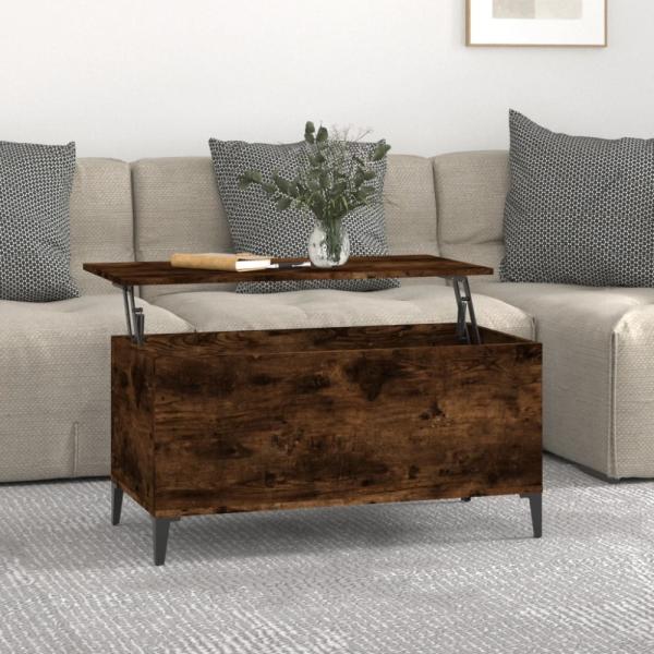 vidaXL Couchtisch Räuchereiche 90x44,5x45 cm Holzwerkstoff 819593