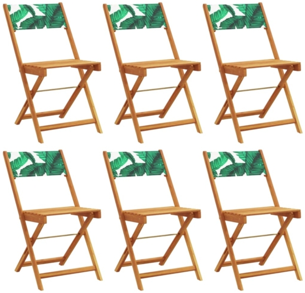 vidaXL Gartenstühle 6 Stk. Klappbar Grün Stoff und Massivholz 3214623