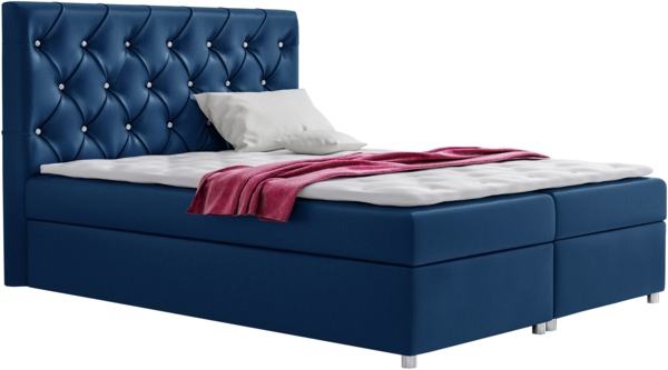 99rooms Bertrand Boxspringbett Velours MONOLITH 120x200 cm Blau Bild 3
