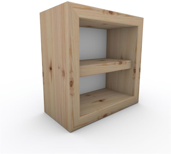 Nachttisch Nachtkommode Nachtkästchen mit Rückwand mit Zwischenboden ohne Füße ohne Türe Zirbe Bild 1