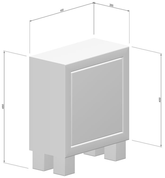Nachttisch Nachtkommode Nachtkästchen mit Rückwand mit Zwischenboden ohne Füße ohne Türe Zirbe Bild 4