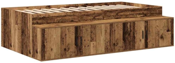 vidaXL Bettrahmen mit Schubladen Altholz 70 x 190 cm Holzwerkstoff 3335219
