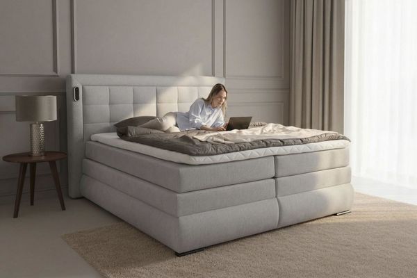 OTTO home Boxspringbett MIVVA inkl. Bettkasten & Topper, Komfortliegehöhe: 67cm, Breite: 180cm, in H3, H4 oder Hmix H3/H4, wahlweise mit oder ohne LED-Leuchten