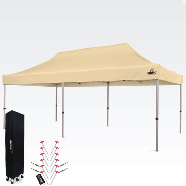 Scherenzelt 3x6 m ALU ohne Seitenwände - Aluminiumrahmen, wasserdicht - ohne Wändeänden - Beige