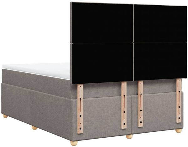 vidaXL Boxspringbett mit Matratze Taupe 160x200 cm Stoff 3293628 Bild 8