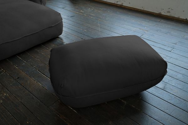 KAWOLA Hocker DAVITO Megahocker Polsterhocker Leder schwarz 46 x 65 x 102 cm