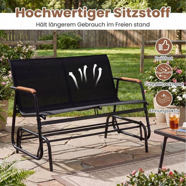 COSTWAY Gartenstuhl, Schaukelstuhl für 2 Personen, bis 300kg belastbar
