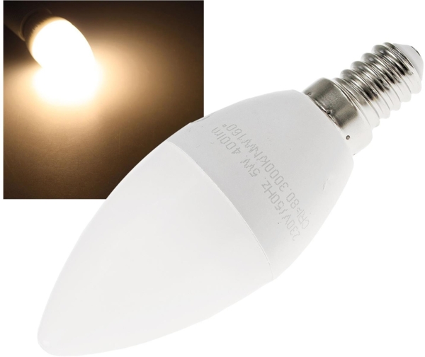 LED Kerzenlampe E14 "K50" warmweiß3000k, 400lm, 230V/5W