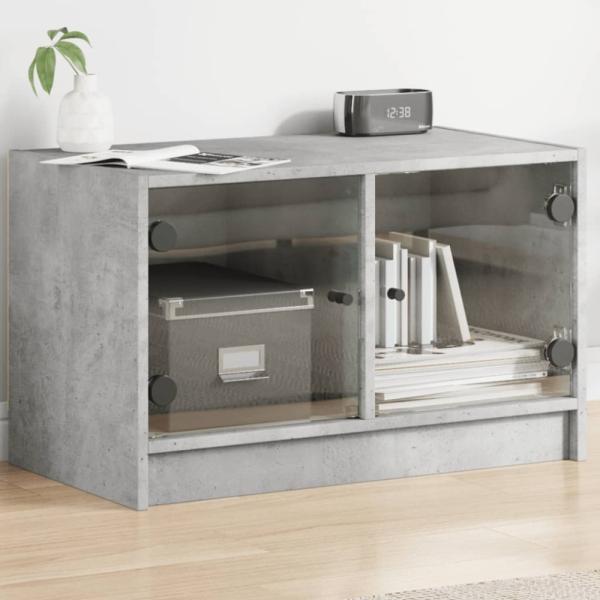 vidaXL TV-Schrank mit Glastüren Betongrau 68x37x42 cm 836360