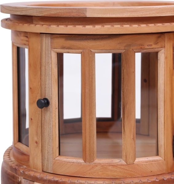 vidaXL Vitrinenschrank Natur 50 x 50 x 76 cm Massivholz Mahagoni 283844 Bild 5