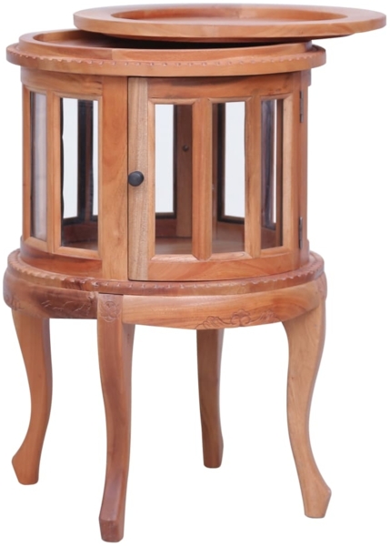 vidaXL Vitrinenschrank Natur 50 x 50 x 76 cm Massivholz Mahagoni 283844 Bild 2