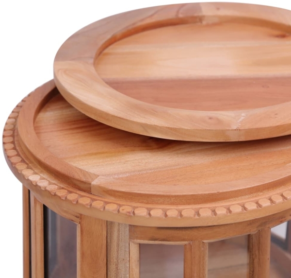 vidaXL Vitrinenschrank Natur 50 x 50 x 76 cm Massivholz Mahagoni 283844 Bild 4