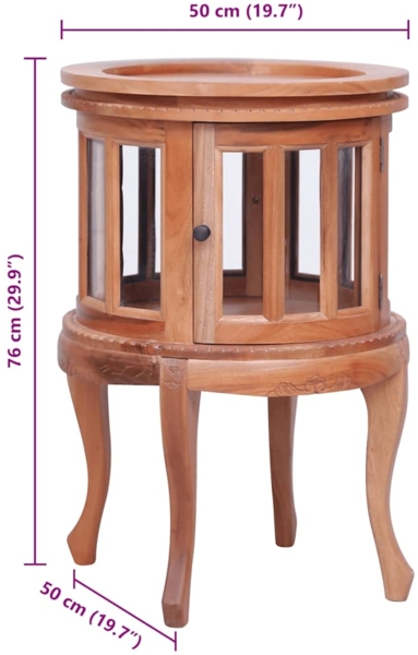 vidaXL Vitrinenschrank Natur 50 x 50 x 76 cm Massivholz Mahagoni 283844 Bild 8