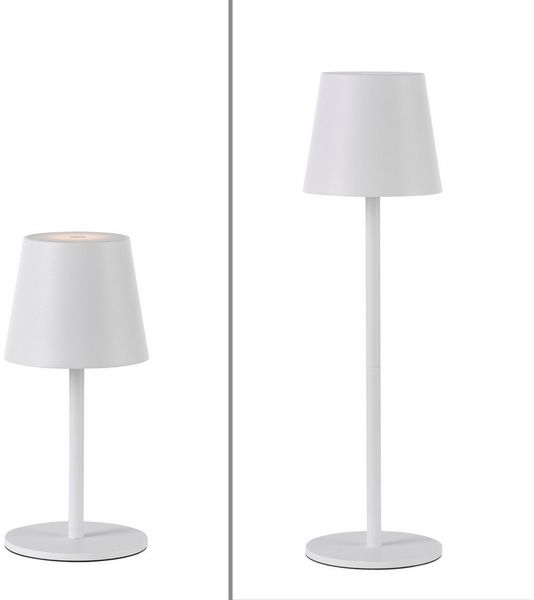 JUST LIGHT LED Tischleuchte EURIA, 2er Set, Dimmfunktion, Memory, nach Trennung vom Netz, LED fest integriert, Warmweiß, LED Akku Tischlampe