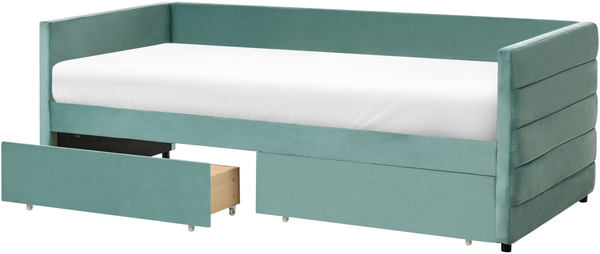 Tagesbett mit Stauraum Samtstoff MARRAY 90 x 200 cm Mintgrün
