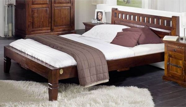 Bett Akazie 160x200x90 nougat lackiert OXFORD #229
