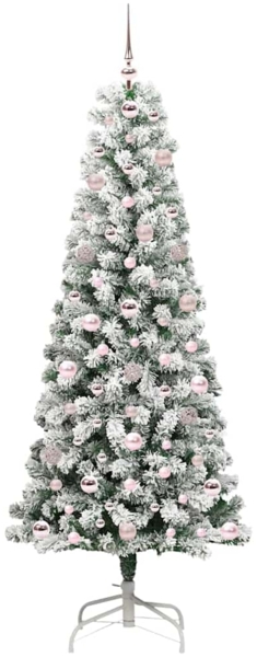 vidaXL Künstlicher klappbarer Weihnachtsbaum Grün und Weiß 180 cm 3395597 Bild 3