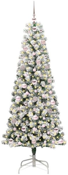 vidaXL Künstlicher klappbarer Weihnachtsbaum Grün und Weiß 180 cm 3395597 Bild 2