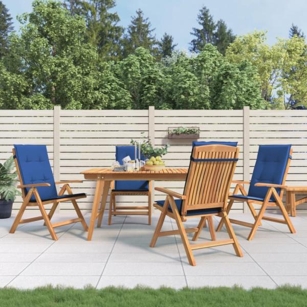 vidaXL Gartenstühle mit Kissen 4 Stk. Massivholz Teak 3196473