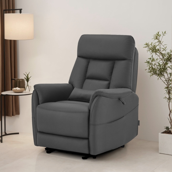 M MCombo Relaxsessel Elektrisch Verstellbar, Fernsehsessel 3 cm Wandnah, Relaxsessel Massagesessel mit Liegefunktion, TV Sessel für Enge Räume, 7063(Dunkelgrau) Bild 2