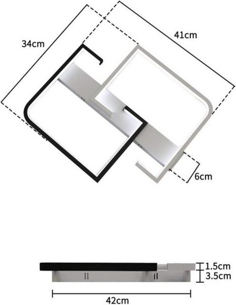 Nettlife LED Deckenleuchte Deckenleuchten Dimmbar Fernbedienung 35W Schwarz, LED fest integriert, Warmweiß, Neutralweiß, Kaltweiß Bild 4