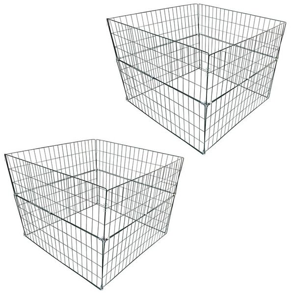 Komposter Metall Drahtgitter 2er Set Gartenkomposter 90x90x70 cm Draht Gitter