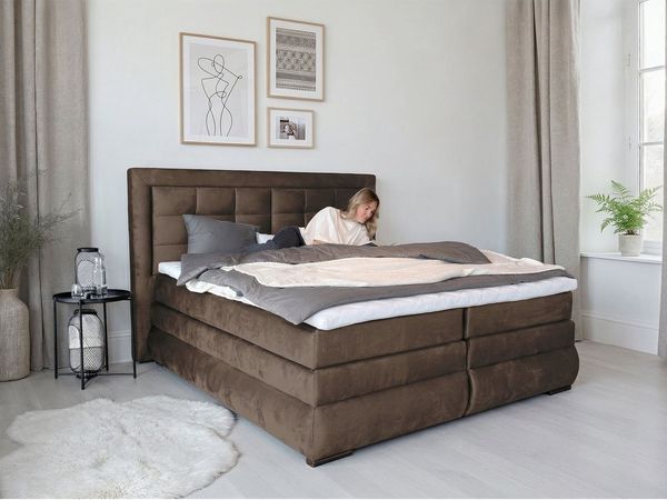 OTTO home Boxspringbett MIVVA inkl. Bettkasten & Topper, Komfortliegehöhe: 67 cm, in H3, H4 oder Hmix H3/H4, wahlweise mit oder ohne LED-Leuchten