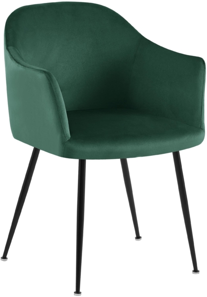 CLP Esszimmerstuhl Jaysie mit gepolstertem Samtbezug,dunkelgrün