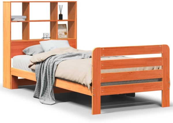 vidaXL Massivholzbett ohne Matratze Wachsbraun 75x190 cm Kiefernholz 3309940