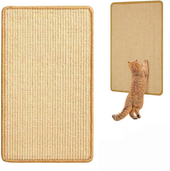 FOUORTUNATE-BEE Kratzmatte Sisal Katzenkratzmatte 2er-Set 25×50 cm, (2-tlg), Schützt Sofa, Boden und Wand vor Kratzspuren
