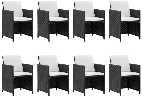 vidaXL 13-tlg. Garten-Essgruppe mit Auflagen Poly Rattan Schwarz 42524 Bild 2