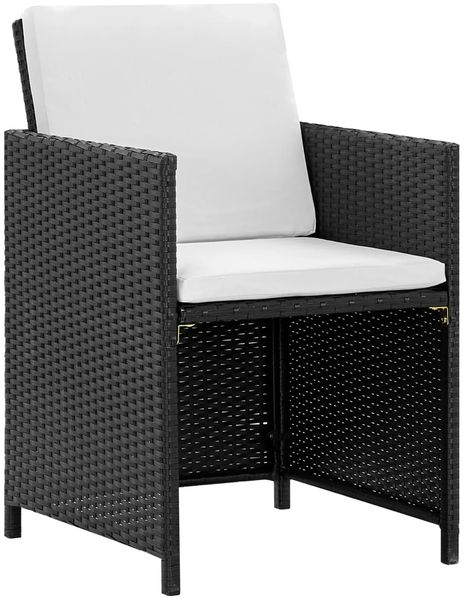 vidaXL 13-tlg. Garten-Essgruppe mit Auflagen Poly Rattan Schwarz 42524 Bild 3