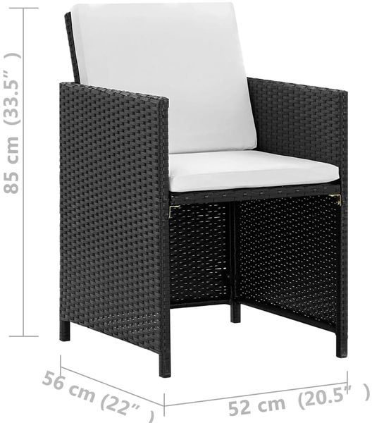 vidaXL 13-tlg. Garten-Essgruppe mit Auflagen Poly Rattan Schwarz 42524 Bild 9