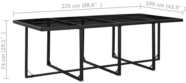 vidaXL 13-tlg. Garten-Essgruppe mit Auflagen Poly Rattan Schwarz 42524 Bild 11