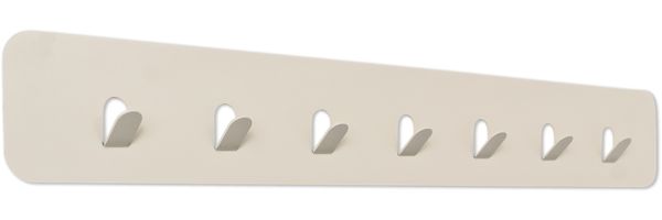 Garderobenleiste >Tilly 3< 7 Haken, in cremeweiß, Metall - 70x10x3cm (BxHxT)