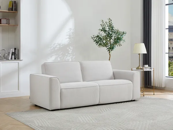 Vente-unique - MOTETO Sofa Stoff Grau - B 98 cm x H 85 cm x L 208 cm
