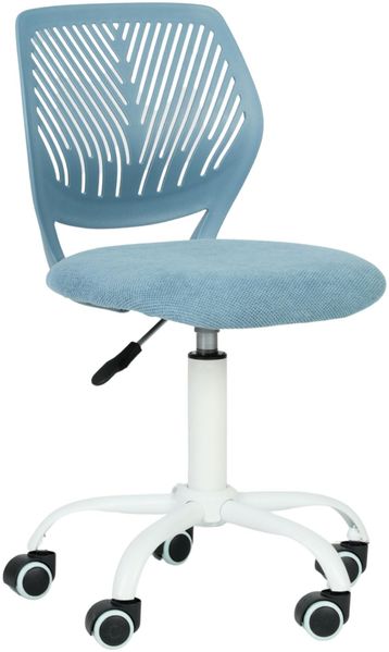 FurnitureR Esszimmer-Drehstühle, 1PC Küchenstuhl, gepolsterter Stuhl, Drehstuhl, bequemer Stuhl mit Rädern, Rückenlehne, armloser Stuhl für Esszimmer, Wohnzimmer, Morandi Curio Blau