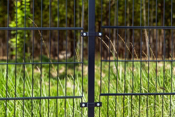 HOME DELUXE Doppelstabmattenzaun Schmuckzaun Tal inkl. Eckpfosten Anthrazit/Grün MORATA - 160 cm x 20m 1x Eckpfosten Bild 5