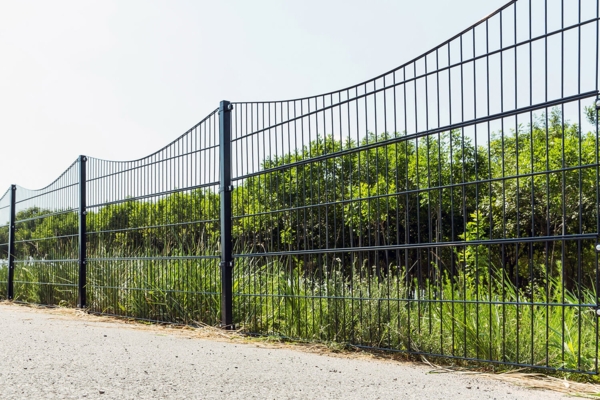 HOME DELUXE Doppelstabmattenzaun Schmuckzaun Tal inkl. Eckpfosten Anthrazit/Grün MORATA - 160 cm x 20m 1x Eckpfosten Bild 2