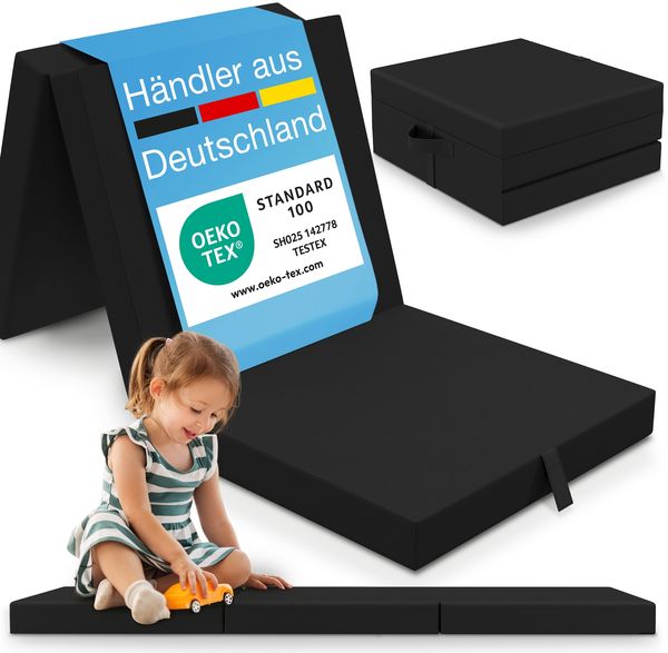 ELONEO Klappmatratze 65x195 cm, 9 cm hoch, Klappmatratze Kinder faltbar, klappbare Gästematratze, Faltbare Matratze, Reisematratze für Kinder und Erwachsene für Reisen und Camping