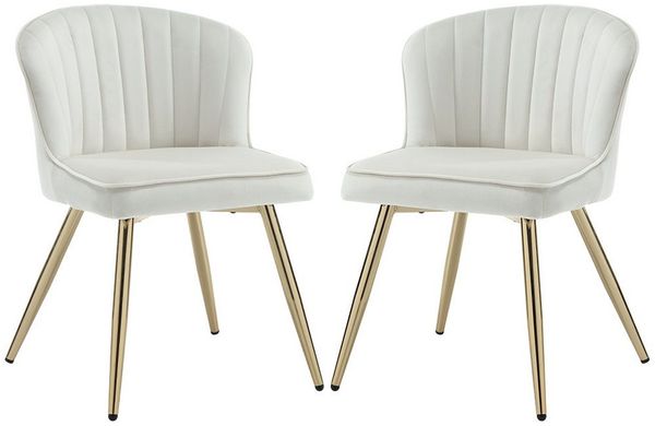 WAHSON OFFICE CHAIRS Esszimmerstuhl 2er Set, Gebogene Linie Rückenlehne, Küchenstuhl mit goldenem Fuß (2 St)