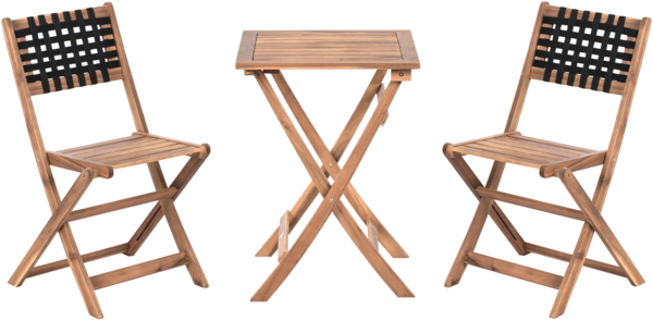 Bistro Set CONIOLO Akazienholz Braun Schwarz